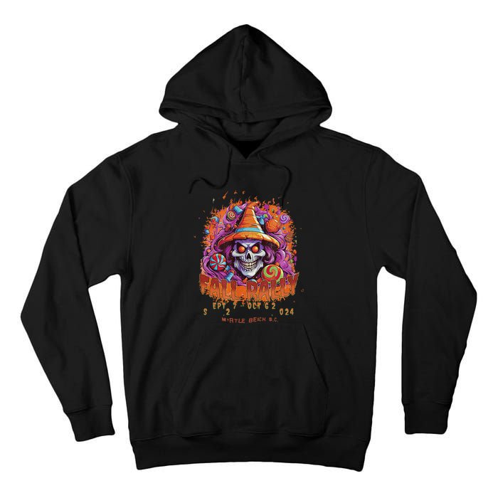 2024 Myrtle Beach Bike Rally Fall Rally Back Art Tall Hoodie