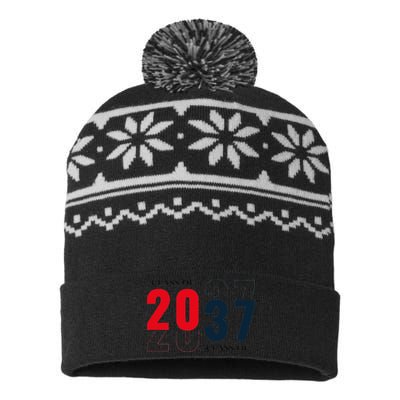 2037 Milestone Historic Event USA-Made Snowflake Beanie