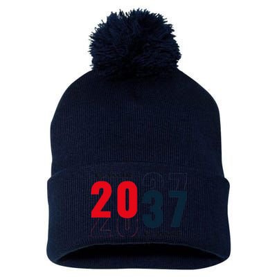 2037 Milestone Historic Event Pom Pom 12in Knit Beanie