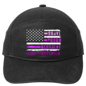 2024 Month Military Kids_ Military Child Adult Purple Up 7-Panel Snapback Hat