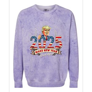 2025 Make New Year Great Again Patriotic 2025 New Year Trump Colorblast Crewneck Sweatshirt