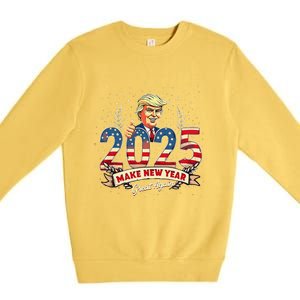 2025 Make New Year Great Again Patriotic 2025 New Year Trump Premium Crewneck Sweatshirt