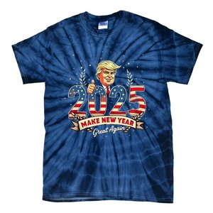 2025 Make New Year Great Again Patriotic 2025 New Year Trump Tie-Dye T-Shirt