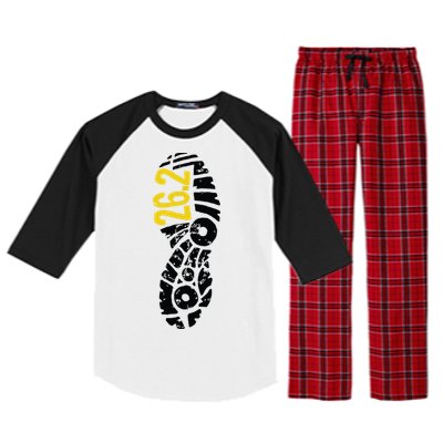 262 Marathon Runner Footprint Raglan Sleeve Pajama Set