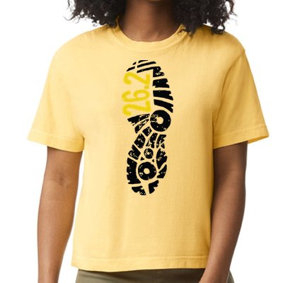 262 Marathon Runner Footprint Comfort Colors Boxy T-Shirt