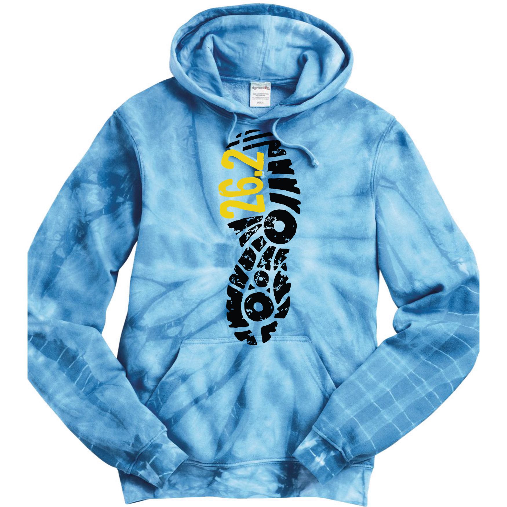 262 Marathon Runner Footprint Tie Dye Hoodie