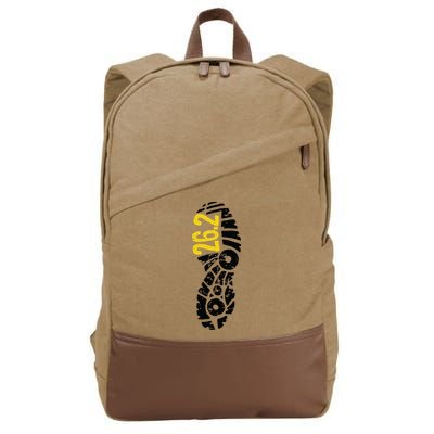 262 Marathon Runner Footprint Cotton Canvas Backpack