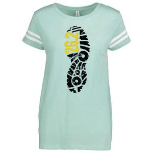 262 Marathon Runner Footprint Enza Ladies Jersey Football T-Shirt