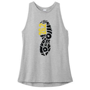 262 Marathon Runner Footprint Ladies PosiCharge Tri-Blend Wicking Tank