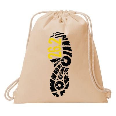 262 Marathon Runner Footprint Drawstring Bag