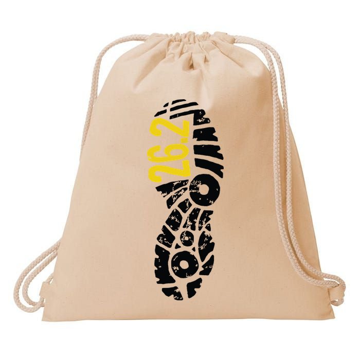 262 Marathon Runner Footprint Drawstring Bag