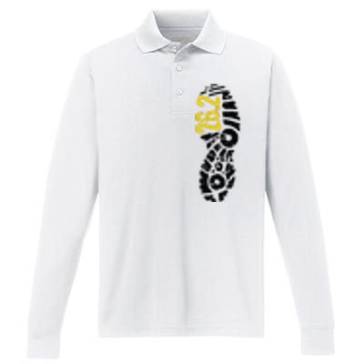 262 Marathon Runner Footprint Performance Long Sleeve Polo