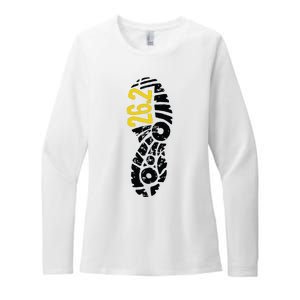 262 Marathon Runner Footprint Womens CVC Long Sleeve Shirt