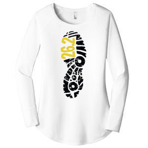 262 Marathon Runner Footprint Women's Perfect Tri Tunic Long Sleeve Shirt