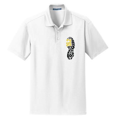 262 Marathon Runner Footprint Dry Zone Grid Polo