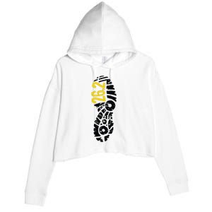 262 Marathon Runner Footprint Crop Fleece Hoodie