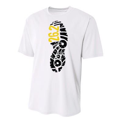 262 Marathon Runner Footprint Performance Sprint T-Shirt