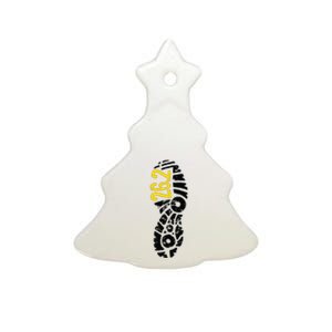 262 Marathon Runner Footprint Ceramic Tree Ornament