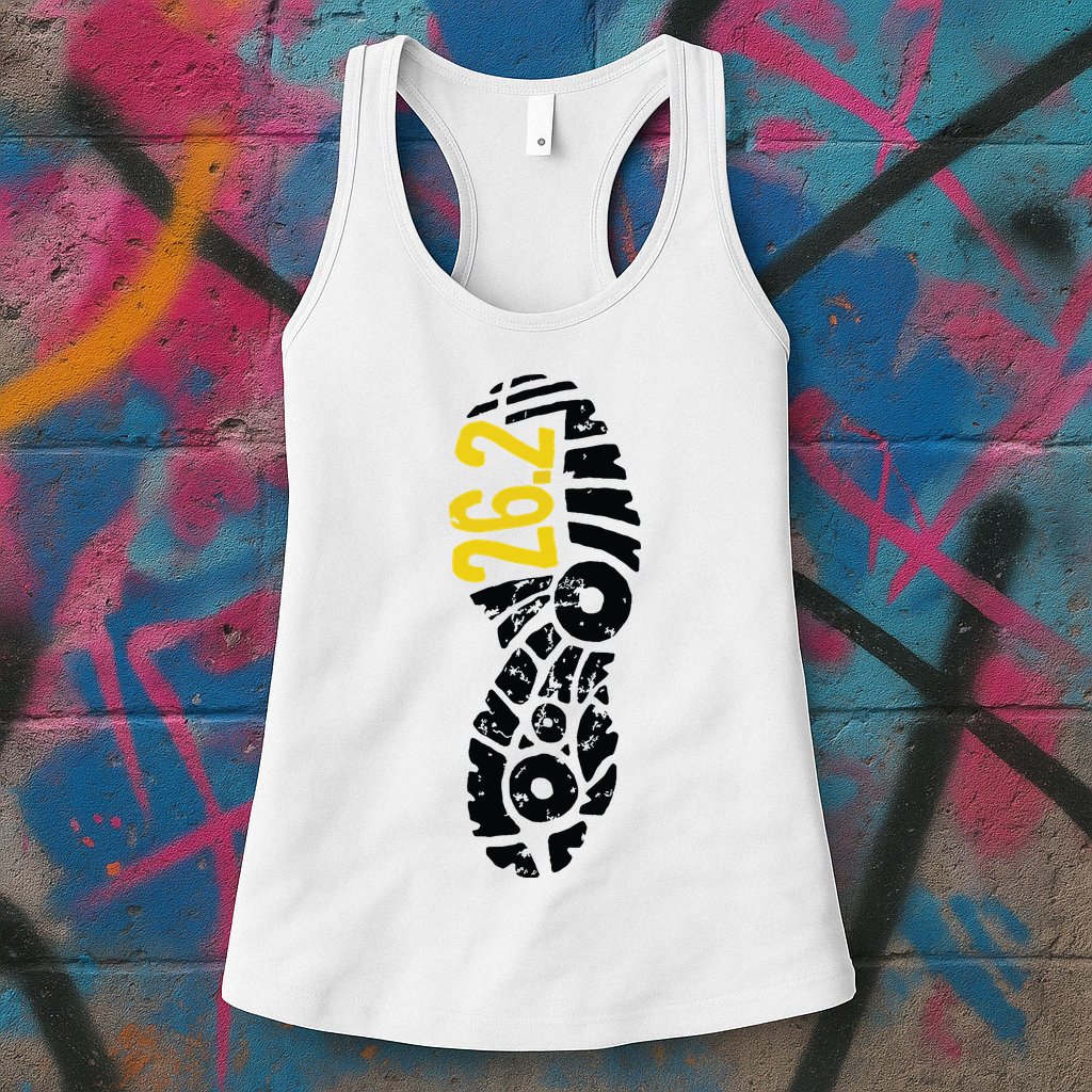 262 Marathon Runner Footprint Womens Tank Top