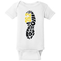 262 Marathon Runner Footprint Baby Bodysuit
