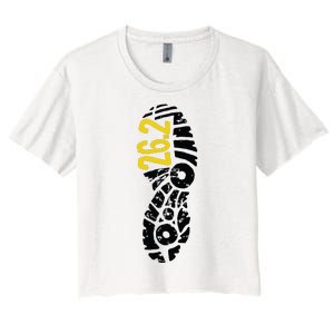 262 Marathon Runner Footprint Women's Crop Top Tee