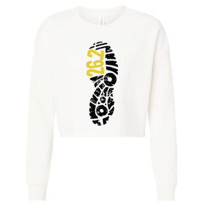 262 Marathon Runner Footprint Cropped Pullover Crew