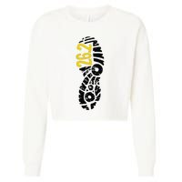 262 Marathon Runner Footprint Cropped Pullover Crew