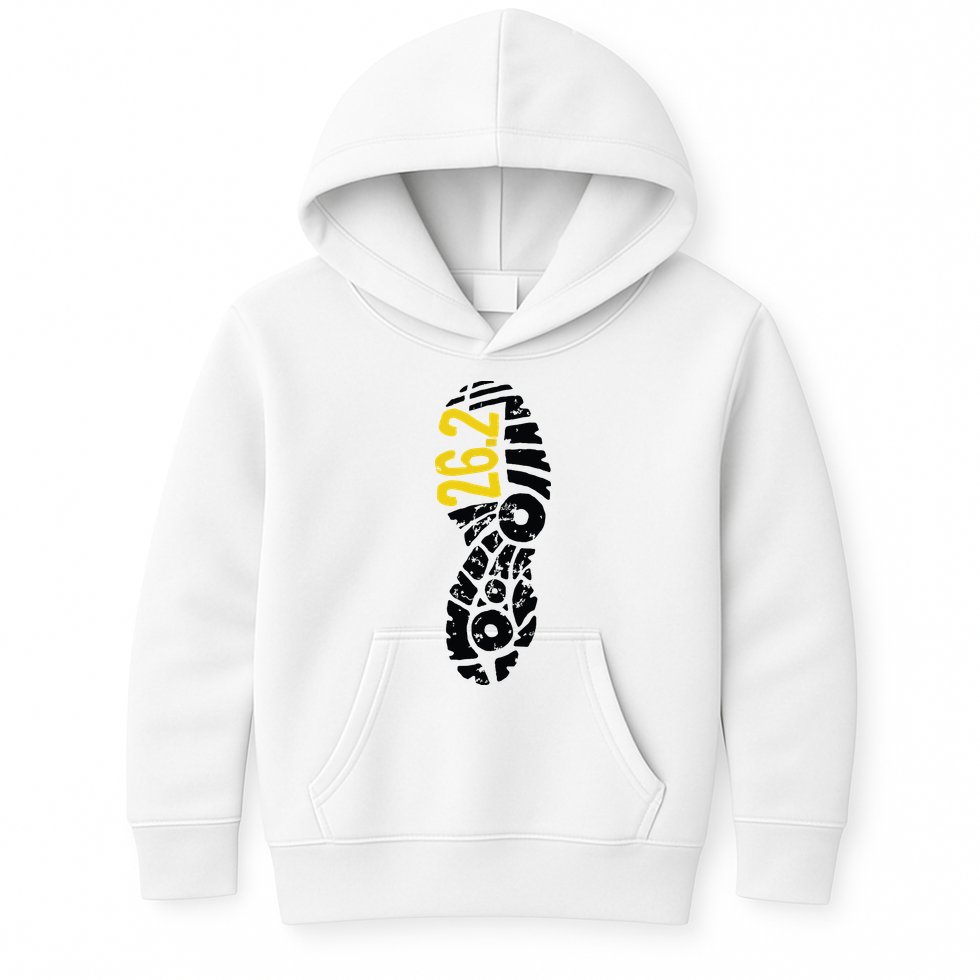 262 Marathon Runner Footprint Kids Hoodie