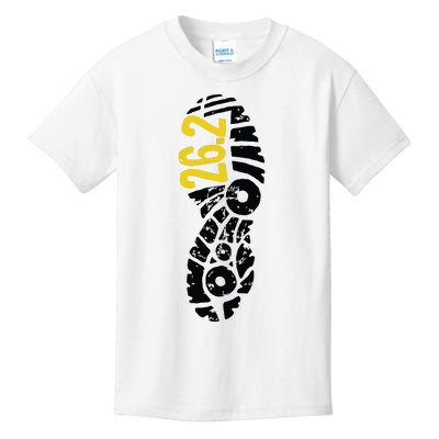 262 Marathon Runner Footprint Kids T-Shirt