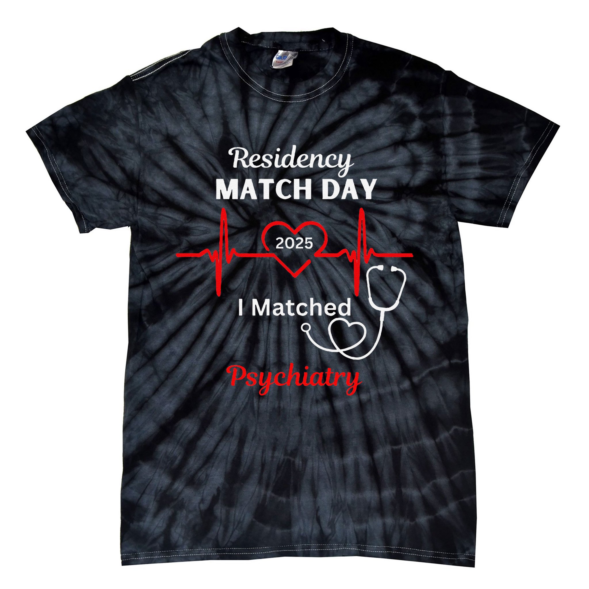 2025 Medical Residency Match Day I matched Psychiatry Tie-Dye T-Shirt