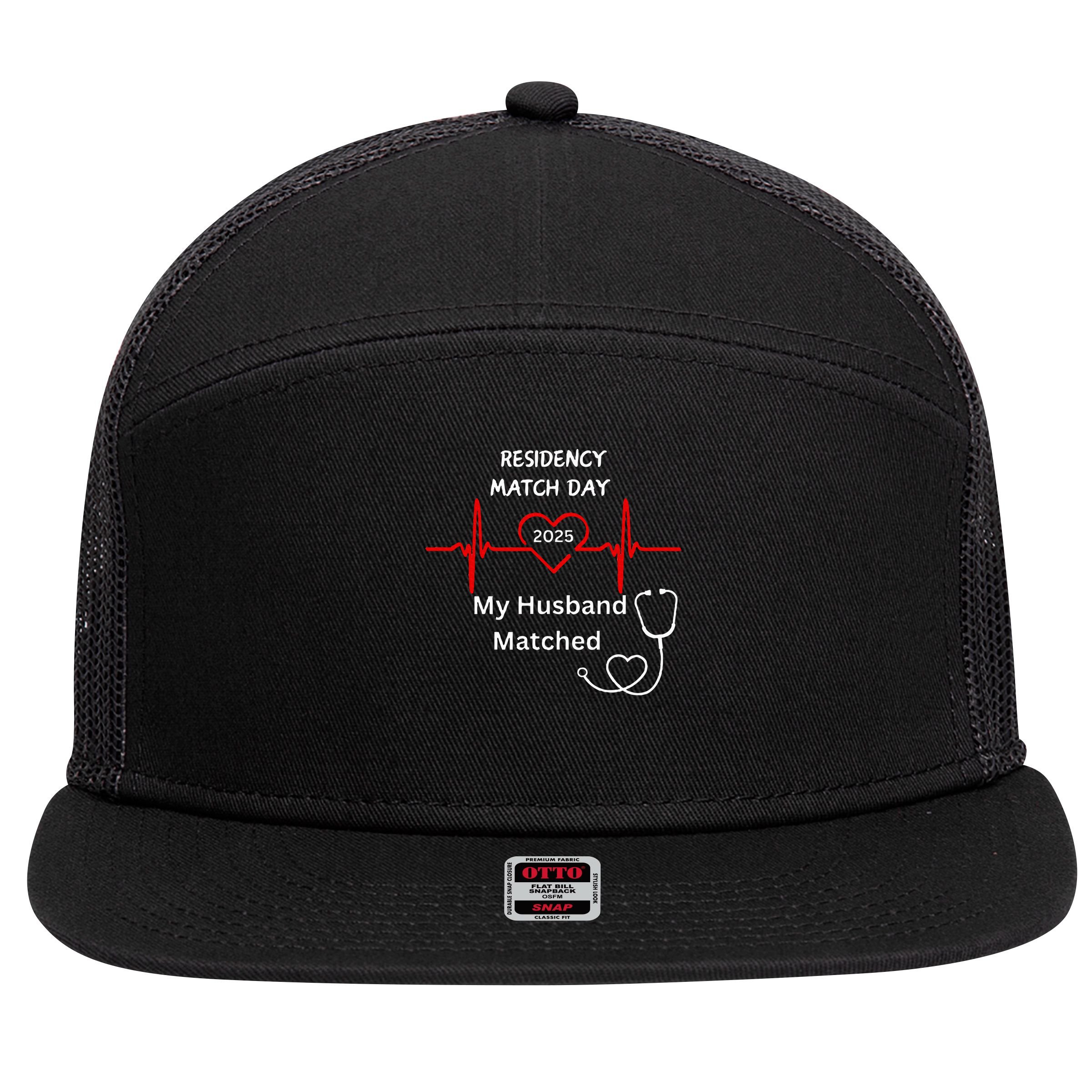 2025 Medical Residency Match Day My husband matched  7 Panel Mesh Trucker Snapback Hat