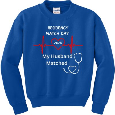 2025 Medical Residency Match Day My husband matched  Kids Sweatshirt