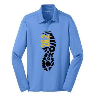 262 Marathon Runner Footprint Silk Touch Performance Long Sleeve Polo