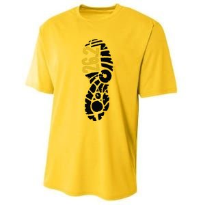 262 Marathon Runner Footprint Performance Sprint T-Shirt