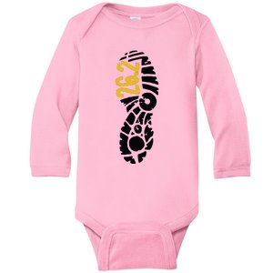 262 Marathon Runner Footprint Baby Long Sleeve Bodysuit