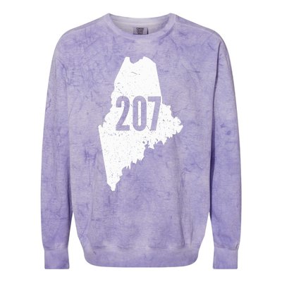 207 Maine State Area Code Outline Pride Colorblast Crewneck Sweatshirt