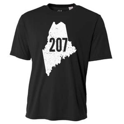 207 Maine State Area Code Outline Pride Cooling Performance Crew T-Shirt