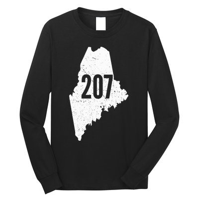 207 Maine State Area Code Outline Pride Long Sleeve Shirt