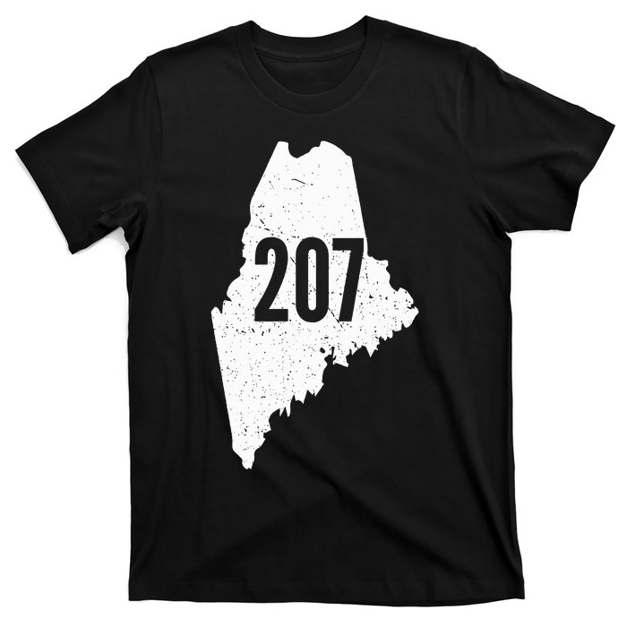 207 Maine State Area Code Outline Pride T-Shirt