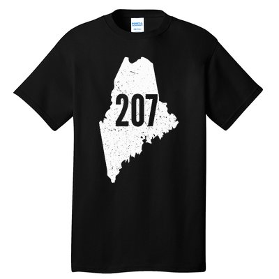 207 Maine State Area Code Outline Pride Tall T-Shirt