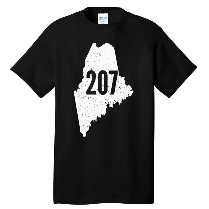 207 Maine State Area Code Outline Pride Tall T-Shirt