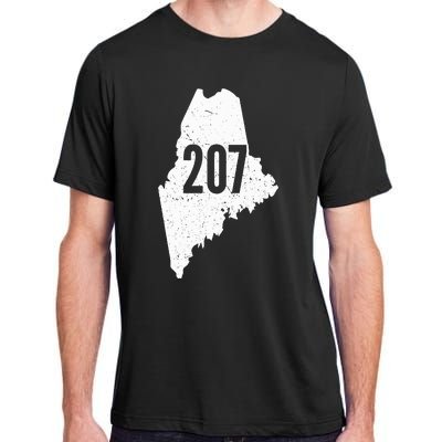 207 Maine State Area Code Outline Pride Adult ChromaSoft Performance T-Shirt