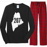 207 Maine State Area Code Outline Pride Long Sleeve Pajama Set