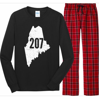 207 Maine State Area Code Outline Pride Long Sleeve Pajama Set