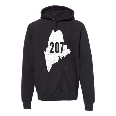 207 Maine State Area Code Outline Pride Premium Hoodie