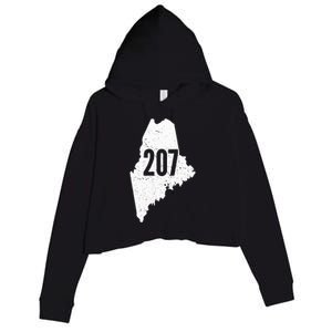 207 Maine State Area Code Outline Pride Crop Fleece Hoodie