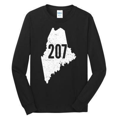 207 Maine State Area Code Outline Pride Tall Long Sleeve T-Shirt