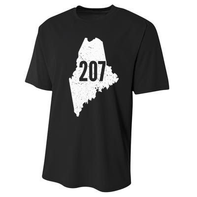 207 Maine State Area Code Outline Pride Performance Sprint T-Shirt