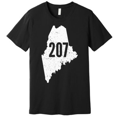 207 Maine State Area Code Outline Pride Premium T-Shirt