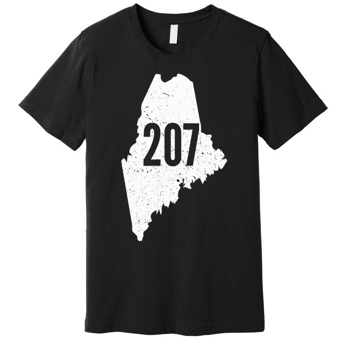 207 Maine State Area Code Outline Pride Premium T-Shirt